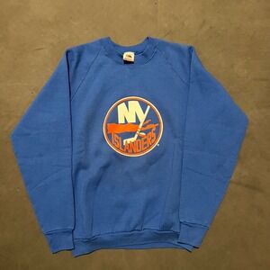 VTG‎ 90s New York Islanders Sweatshirt Adult Large Blue Fruit of the Loom NHL